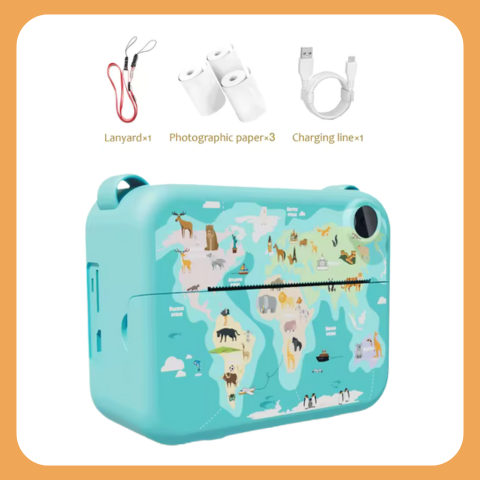 Kids Camera – Instant Print Photo, Recording & Music Player | STEM Toy Aqua