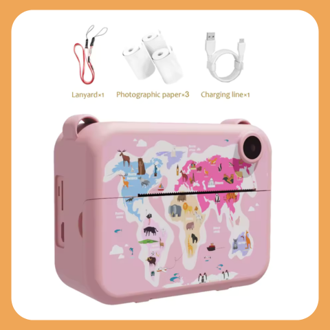 Kids Camera – Instant Print Photo, Recording & Music Player | STEM Toy Flamingo