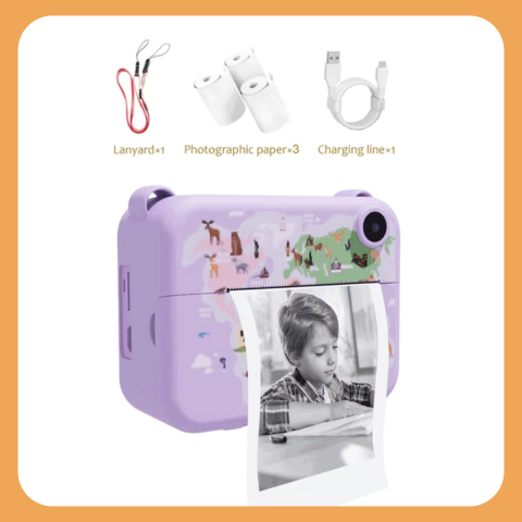 Kids Camera – Instant Print Photo, Recording & Music Player | STEM Toy Lilac