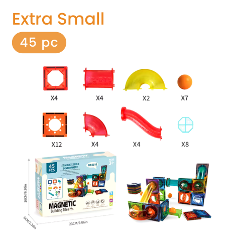 Magnetic Tiles Marble Run Set –  A Build-It-Yourself Ball Run for Kids Extra Small