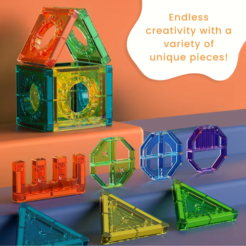 Magnetic Tiles Marble Run Set –  A Build-It-Yourself Ball Run for Kids Unique Pieces