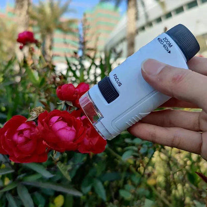 Mini Microscope for Kids – Portable Pocket Microscope for STEM Learning Flower