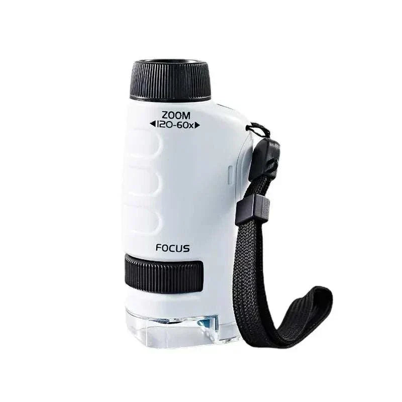 Mini Microscope for Kids – Portable Pocket Microscope for STEM Learning White