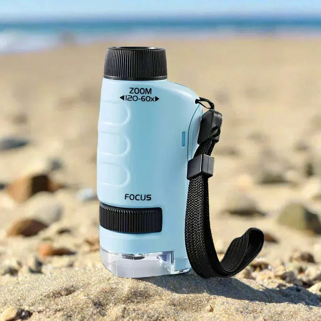 Mini Microscope for Kids – Portable Pocket Microscope for STEM Learning Beach