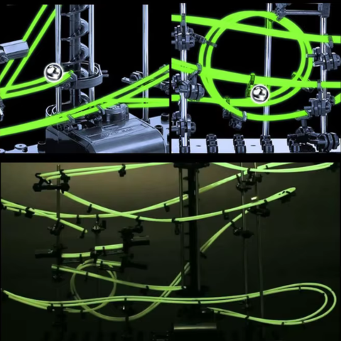 Marble Run: DIY Glow-In-The-Dark SpaceRail Marble Run Toy and Game Set Glow-in-the-Dark