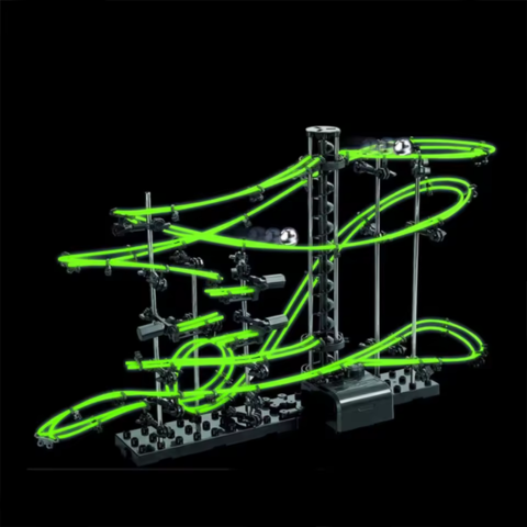 Marble Run: DIY Glow-In-The-Dark SpaceRail Marble Run Toy and Game Set Glow-in-the-Dark Feature