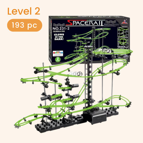 Marble Run: DIY Glow-In-The-Dark SpaceRail Marble Run Toy and Game Set Level 2